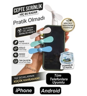Tüm Telefonlara Uyumlu Cep Vantilatörü Fan Mini Soğutucu Tablet Powerbank İçin Pervane Vantilatör