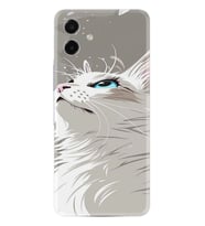 Samsung Galaxy A07 (SM-A075F) Kılıf Boutique Baskılı Resimli Beyaz Kedi Pcode -061