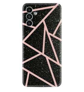 Samsung A23 A31 A32 A50 A51 A52 A53 A70 Kılıf Desenli Silikon Pembe Şeritli Mermer 1312