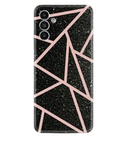 Samsung A23 A31 A32 A50 A51 A52 A53 A70 Kılıf Desenli Silikon Pembe Şeritli Mermer 1312