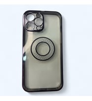iPhone 13 Pro Max şeffaf silikon Mor renk detaylı magsafe  özellikli Telefon Kılıfı