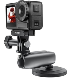 Manyetik Aksiyon Kamera Tutucu 360° Döner Çift Bilyalı Başlık Metal Montaj Aparatı Güçlü Mıknatıslı Araç Dışı Çekim Vlog Video Kayıt Sabitleyici 1/4 Adaptörlü, CMM-001