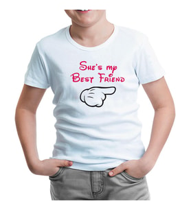 She's my Best Friend 1 Beyaz Çocuk Tshirt
