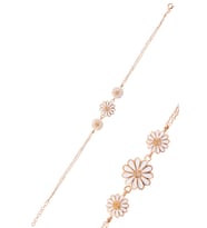 Söğütlü Silver Gümüş rose taşlı üçlü papatya bileklik