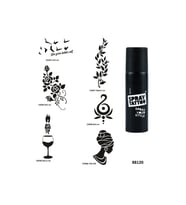 Zarif Kadınlar Spray Tattoo Geçici Dövme Yapma Seti Dark Siyah