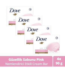 Dove Beauty Cream Bar Katı Güzellik Sabunu Pink Nemlendirici Etkili 90 g x4