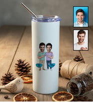 Kişiye Özel Karikatürlü Kankaya Erkek Kardeşe Abiye Hediye Pipetli Matara Doğum Günü Hediyesi