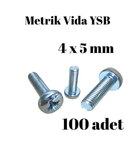 Metrik Vida YSB 4X5 100 Adet Yıldız Silindir Başlı Vida