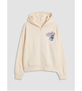 LC WAIKIKI Ekru Stitch Baskılı Kız Çocuk Hırka