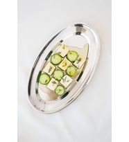 Çelik 33 cm Salata Servis/Sunum Tepsi Metal Tabak