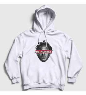 Presmono Unisex Beyaz Be Humble Kendrick Lamar Kapüşonlu Sweatshirt 368400tt