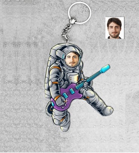 Kişiye Özel Astronot Erkek Ahşap Anahtarlık-1