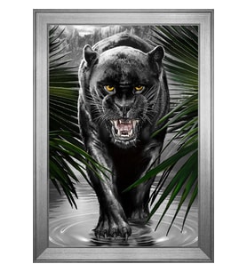 Hayvanlar Temalı Kanvas Tablo 80 x 110 cm Silver Çerçeve