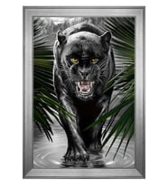 Hayvanlar Temalı Kanvas Tablo 80 x 110 cm Silver Çerçeve