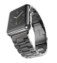 Apple Watch 42mm Uyumlu Kordon Paslanmaz Metal Baklalı Tasarım KRD-04 Kayış