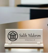 Kişiye Özel Bankacı Temalı Masaüstü Taş İsimlik