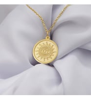 Kişiye Özel 925 Ayar Gümüş Tasarım Horus'un Gözü Kolye (Gold)