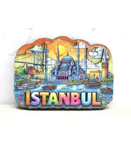 Ahşap İstanbul Temalı Magnet - Model 8