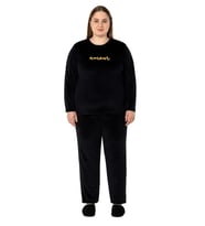 Kadın Büyük Beden 13213 Kadife Pijama Takımı