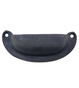 Antika Tarz Dekoratif Pirinç Düz Tas Mobilya Kulbu - 37x87 Mm, Oksit
