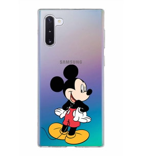 Samsung Galaxy Note 10 Kapak Mickey Mouse Tasarımlı Şeffaf Silikon Kılıf