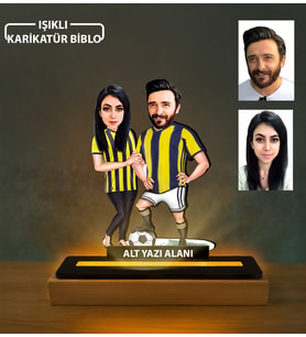 Kişiye Özel Erkek Karikatür Işıklı Taraftar Tasarımlı Biblo, Taraftar Hediyesi, Sevgili Taraftar Hediyesi