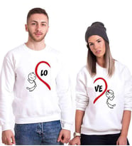 Tshirthane Lo Ve Kalp Sevgili Kombinleri Sweatshirt Kombini (Tek Ürün Fiyatıdır.)