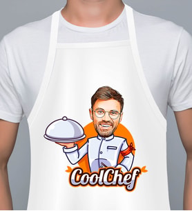 Kişiye Özel Cool Chef- Aşçı Karikatür Mutfak Önlüğü