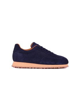 Shoetyle - Lacivert Hakiki Süet Bağcıklı Erkek Günlük Ayakkabı 666-109