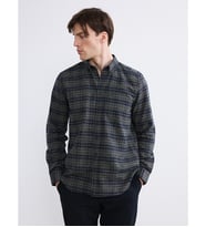 LCWAIKIKI Classic Haki Regular Fit Yün Karışımlı Gabardin Erkek Ekose Gömlek