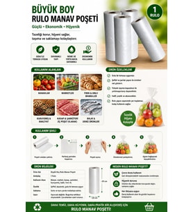 Büyük Boy Rulo Manav Poşeti 1 Rulo