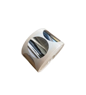 PARLAK METALİZE SİLVER YUVARLAK KESİM ETİKET STİCKER 50x50 mm(5CM) 1000adet