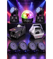 Quenlite Free Paket-4 Sahne Işık Sistemi Seti ( Top Küre Led Par Moving Head Robot Sis Balon Makinesi)