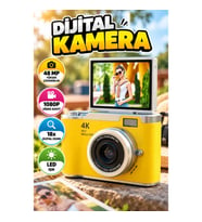 48 MP Dijital Kamera – Dönebilir Flip Ekran, 18x Dijital Zoom ve LED Işık