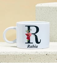 Kişiye Özel Baş Harf Ve İsim Soyisim Tasarımlı Porselen Kupa Nescafe Fincanı