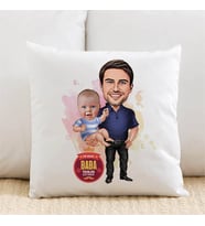 Kişiye Özel Harika Baba ve Bebeği Karikatürlü Yastık
