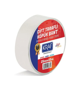 KRAF ÇİFT TARAFLI KÖPÜK BANT 25MMX5M 5025G