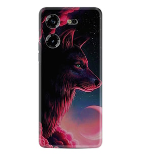 Tecno Pova 5 Kılıf Resimli Desenli Baskılı Silikon Wolf and Moon 1380