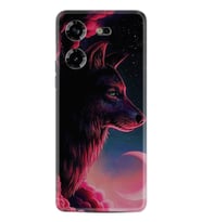 Tecno Pova 5 Kılıf Resimli Desenli Baskılı Silikon Wolf and Moon 1380