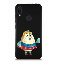 Xiaomi Redmi Note 7 Soft Premier Kapak Bayan Puff Tasarımlı Silikon Kılıf - Siyah (Şeffaf)