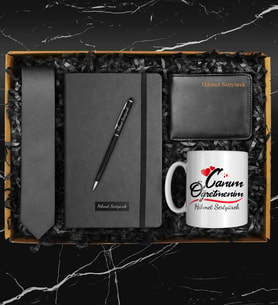 Öğretmenler Gününe Özel Defter & Canım Öğretmenim Tasarım Kupa & Exclusive Kravat & Kalem & Cüzdan Hediye Seti