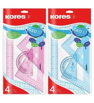 Kores Geo30 Cetvel İletki Gönye Seti 4 Parça 
