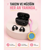 Mey İthalat® Şarj Kutulu Kablosuz Kulaklık ve Pembe Çanta Charm Saat İkili Fırsat Paketi
