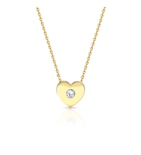 Tektaşlı Kalp Altın Kolye