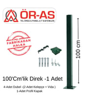 Panel Çit Diregi Aksesuarlı-( -100cm-) Yeşil Renk (Y.Yeşil)