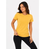 Basic Tişört Bisiklet Yaka Kısa Kol Günlük Yazlık Slim Fit T-Shirt - Sarı