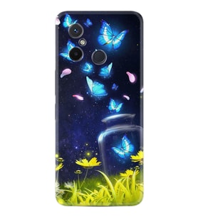 Xiaomi Redmi 12C Kılıf Resimli Desenli Baskılı Silikon Flowers Fox 1309