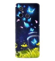 Xiaomi Redmi 12C Kılıf Resimli Desenli Baskılı Silikon Flowers Fox 1309