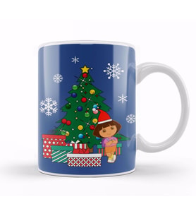 Dora The Explorer Around The Christmas Tree Kupa Bardak Porselen