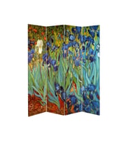 Van Gogh 4 Kanatlı Oda Bölücü Çift Taraflı Kanvas Paravan